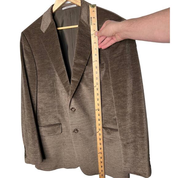 Huckberry Vintage 42R Hickey Freeman Blazer LINDSEY Velvet 2 Button Jacket Brown - Picture 7 of 8